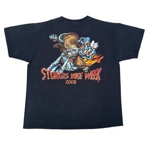 Vintage 2008 Sturgis Bike Week Buffalo Biker Shirt XL Black Motorcycle Rally Tee